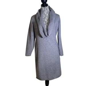 DUTCHI ITEM ‎ Gray Cowl Neck Sweater Dress Long Sleeve Casual Comfy Knit Dress
